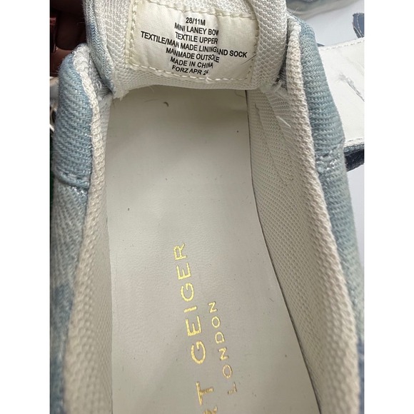 Kurt Geiger London Mini Laney Bow Blue Crystal Embellished Platform Sneakers 28 - Picture 9 of 10